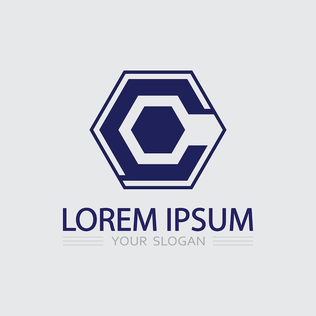 Letra C Logo icono vector ilustración diseño plantilla