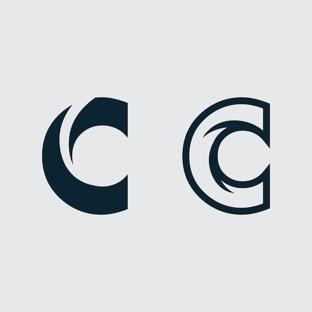 Letra C Logo icono vector ilustración diseño plantilla