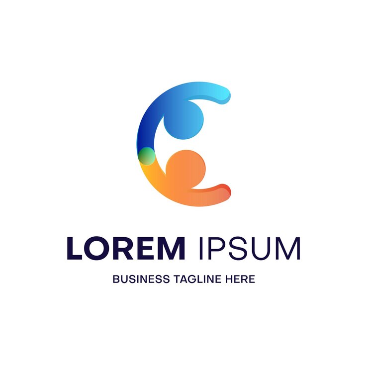 Vector letra c del logotipo de la comunidad vectorial