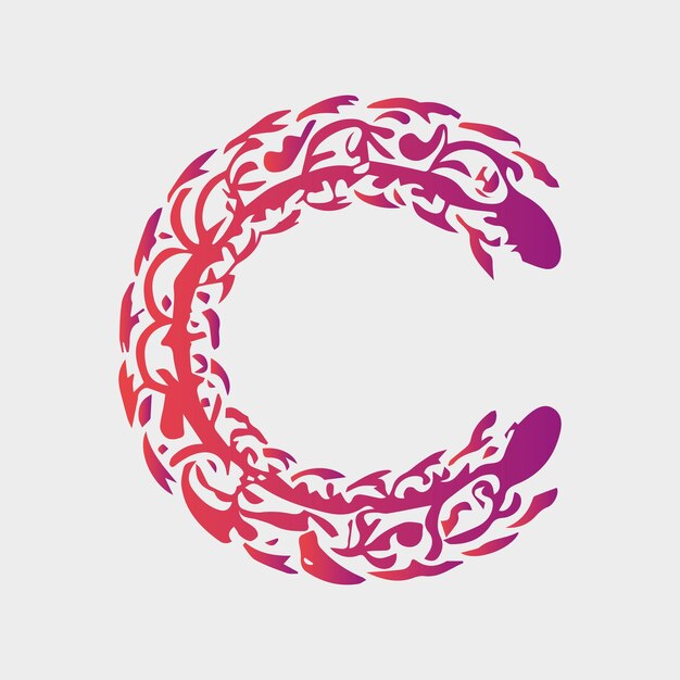 Letra C Logotipo degradado diseño colorido ilustración logotipo plantilla diseño letra plana plantilla de logotipo c