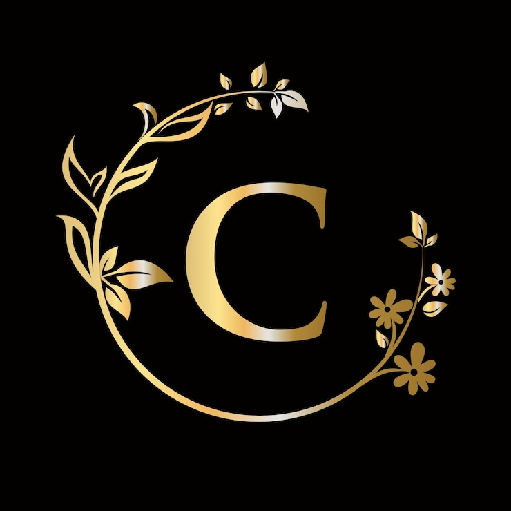 Vector letra c logotipo de flor de belleza con concepto creativo para empresa negocio flor decorativa belleza spa plantilla de vector premium