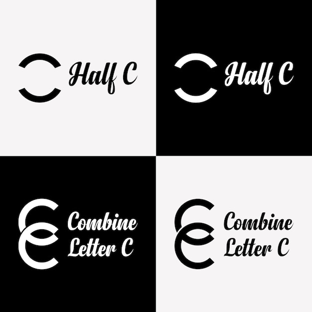 Letra C Monograma Símbolo Moderno Estilo elegante Identidad Empresa Logotipo Diseño Vector
