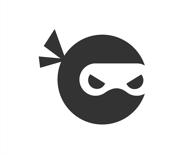 letra c ninja logo diseño vector ilustración