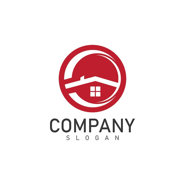 letra c plantilla de diseño de logotipo de bienes raíces vector de casa