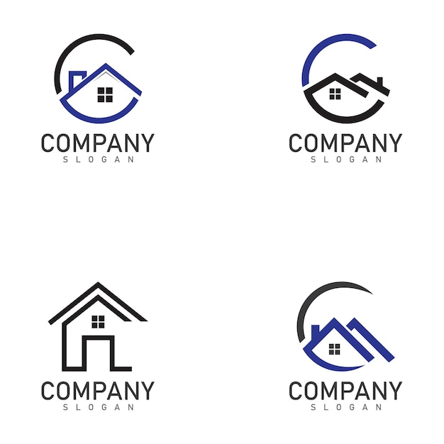 letra c plantilla de diseño de logotipo de bienes raíces vector de casa