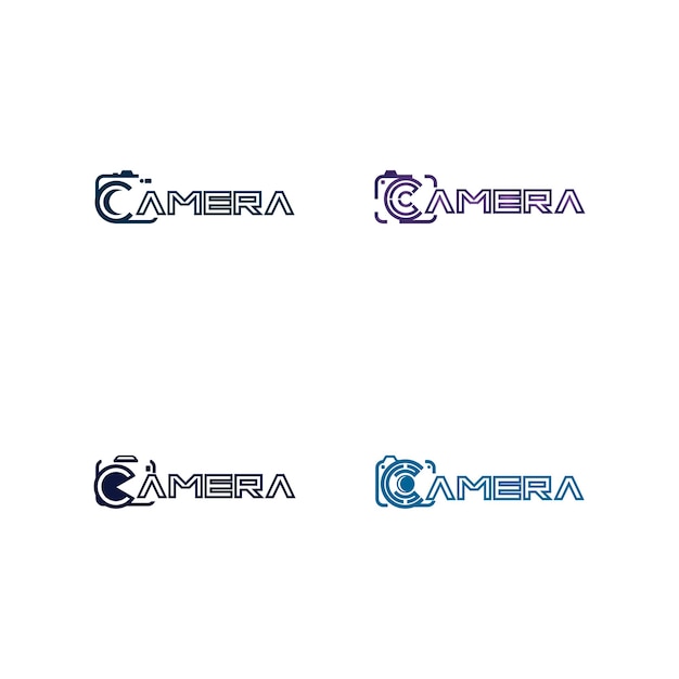 letra c con plantilla de ilustración de vector de diseño de logotipo de cámara