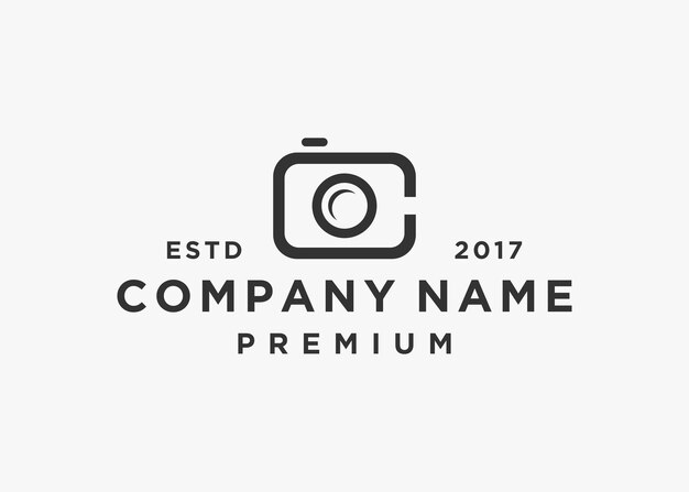 Letra c con plantilla de ilustración vectorial de diseño de logotipo de cámara