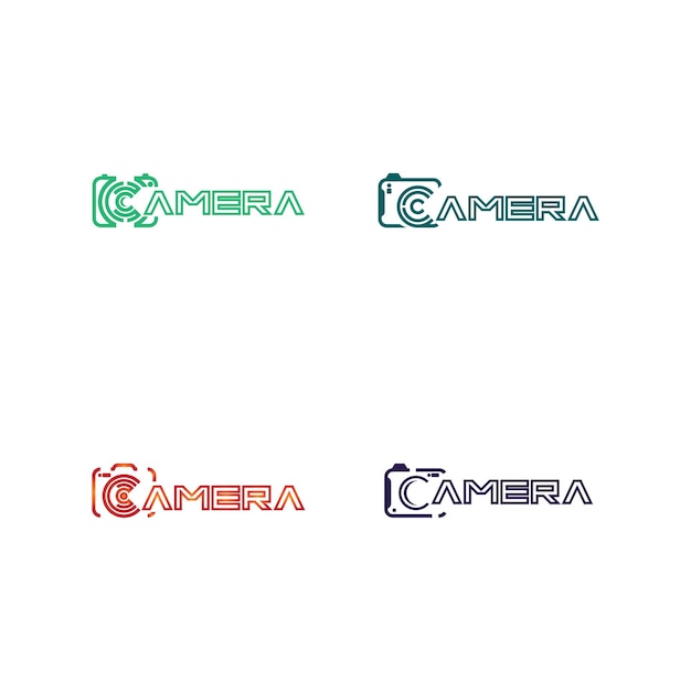 Letra c con plantilla de ilustración vectorial de diseño de logotipo de cámara