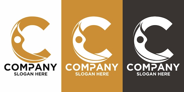 Letra C vector logo monograma alfabeto diseño minimalista