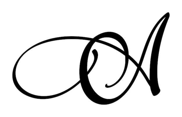 Letra de caligrafía vectorial dibujada a mano Una fuente de escritura Estilo de pincel escrito a mano
