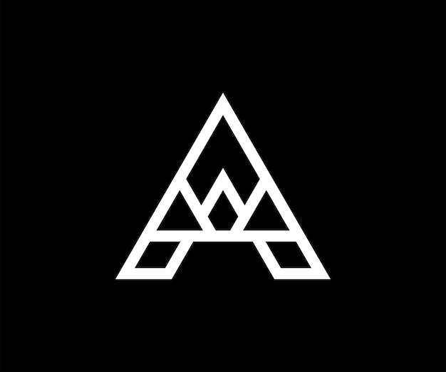 Una letra caligráfica Logotipo de vector de estilo de emblema de monograma mínimo. Letra A diseño de letrero de línea vectorial.