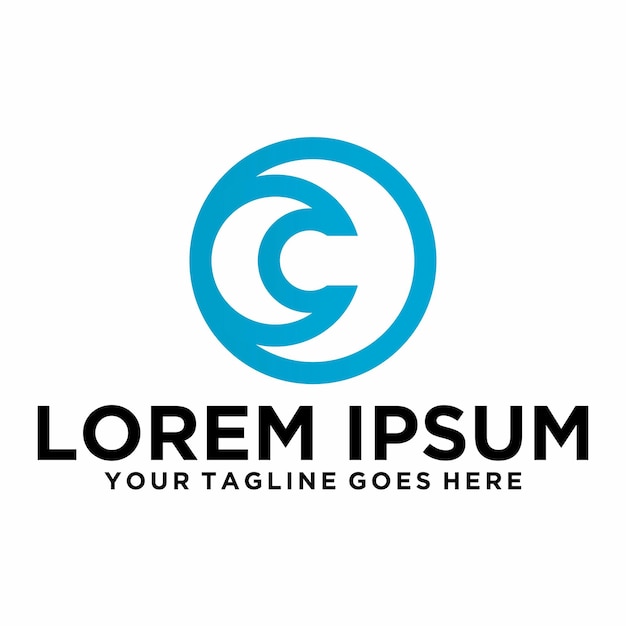La letra CC La idea del logotipo del círculo