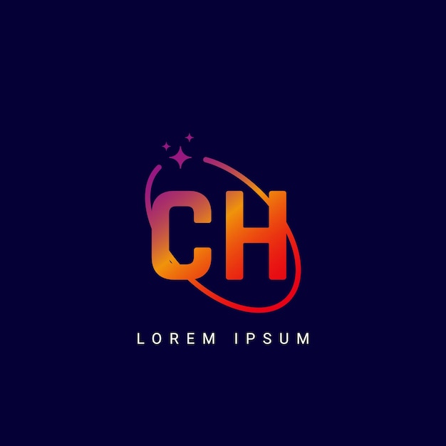 Letra CH HC con el logotipo de la galaxia y el logotipio de la estrella