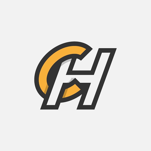 La letra CH o el monograma del logotipo La letra C del logotipo con la combinación de H Elemento de plantilla de diseño del logotipo