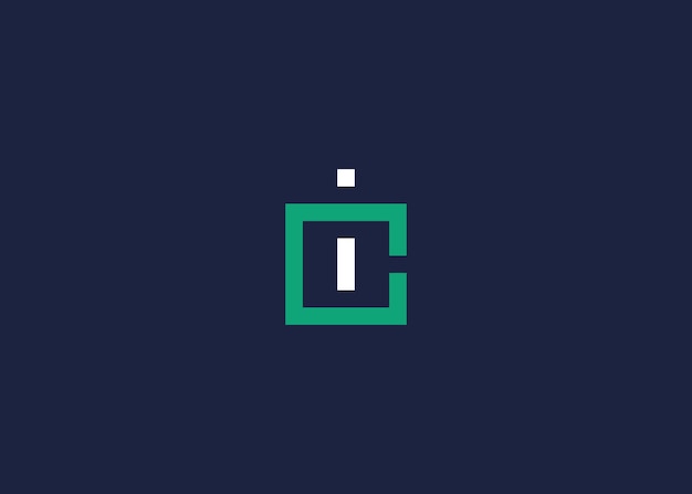 Vector letra ci con logotipo cuadrado diseño de icono inspiración de plantilla de diseño vectorial