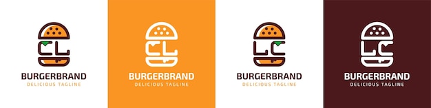 Letra CL y LC Burger Logo adecuado para cualquier negocio relacionado con hamburguesas con iniciales CL o LC