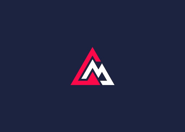 letra cm con el logotipo de la montaña diseño de icono inspiración de plantilla de diseño vectorial