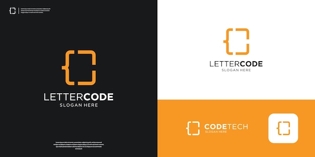La letra de codificación C es la plantilla de diseño del logotipo del programador de códigos