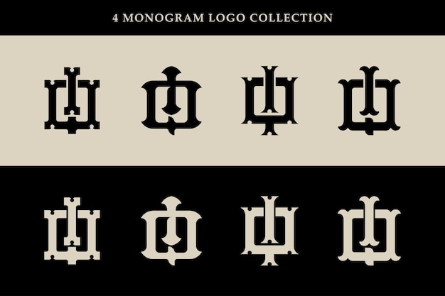 Letra de colección de monogramas IQ o QI con estilo clásico vintage entrelazado, bueno para ropa de marca