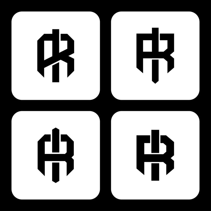 Vector letra de colección de monogramas ir o ri con estilo entrelazado, buena para ropa de marca