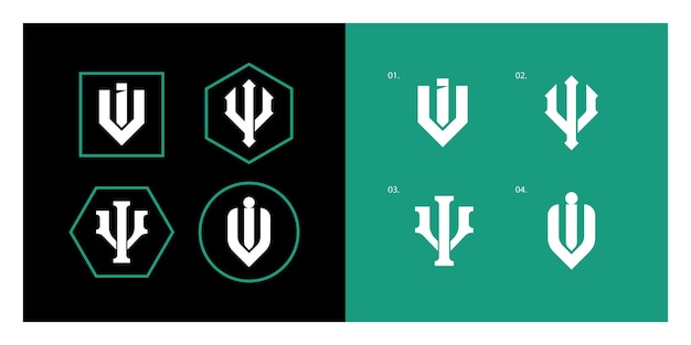 Letra de colección de monogramas IV o VI con estilo moderno entrelazado, bueno para ropa de marca