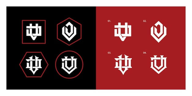 Letra de colección de monogramas JV o VJ con estilo moderno entrelazado, bueno para ropa de marca