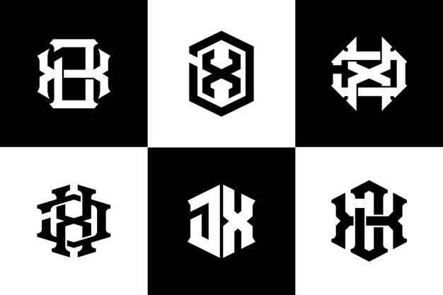 Letra de colección de monogramas JX o XJ con estilo moderno entrelazado, bueno para ropa de marca