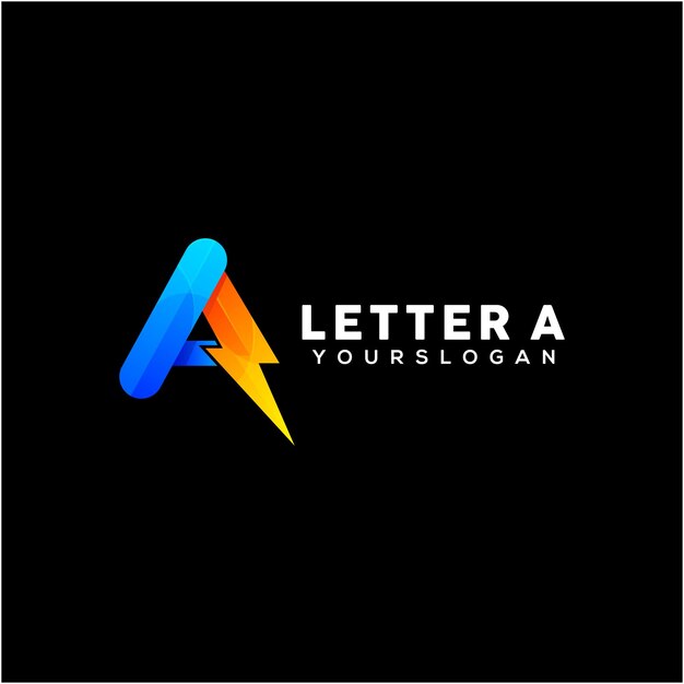 Letra de color a vector de diseño de logotipo