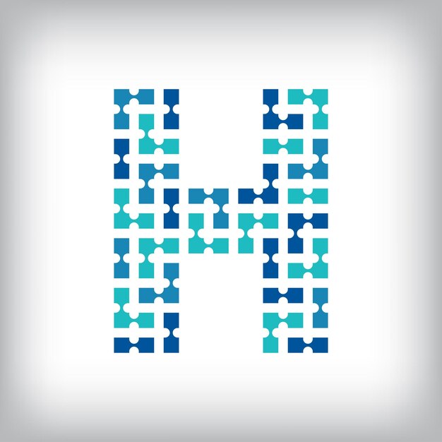 La letra de conexión de red H logotipo Comunicación creativa Gráficos de tono azul Medios digitales