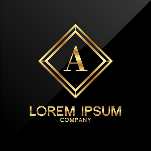 Vector letra a corona golden premium logo design