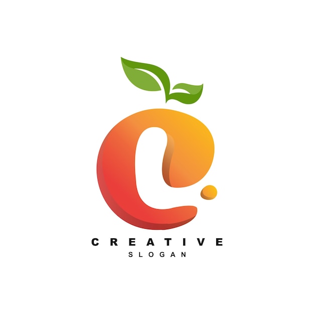 Letra creativa C o L vector de diseño de logotipo de fruta fresca para su marca o negocio