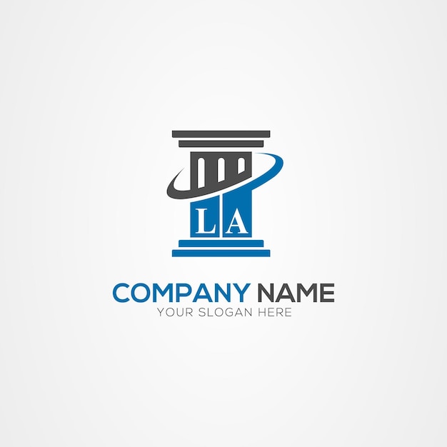 Letra creativa LA justicia elementos del logotipo del bufete de abogados