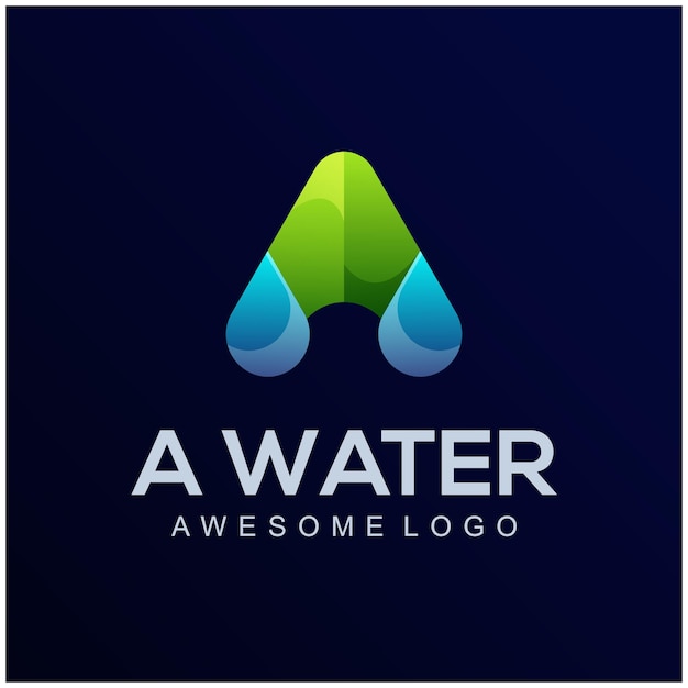 Letra creativa un logotipo de degradado colorido de agua