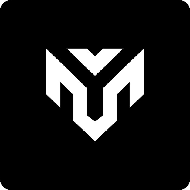 Letra creativa y minimalista MY YM Logo Design Icon