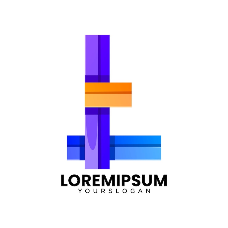 Vector letra creativa t diseño de logotipo de icono colorido