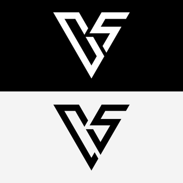 La letra Cs o el triángulo Sc, logotipo único y sencillo