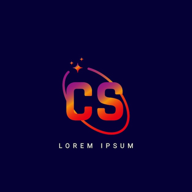 Letra CS SC con el logotipo de la galaxia y el logotipio de la estrella