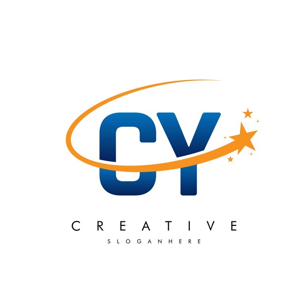 Letra CY YC Estrella Logotipo e icono Diseño de ilustraciones vectoriales de plantilla