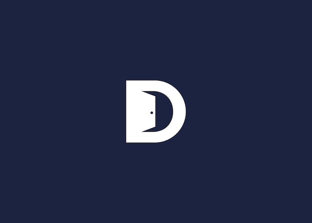 letra d con diseño de icono de logotipo de puerta inspiración de plantilla de diseño vectorial