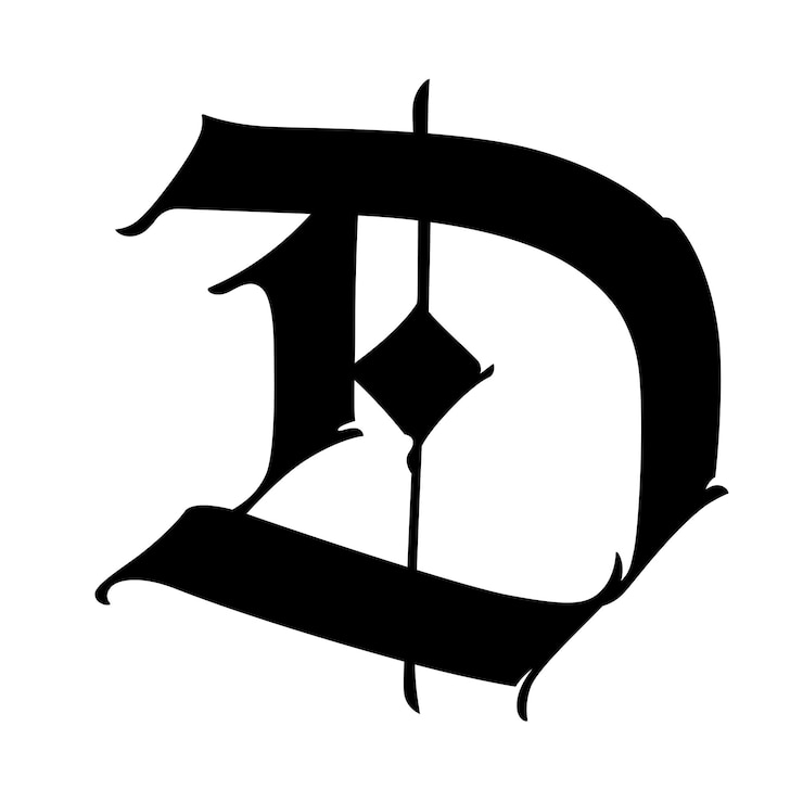 Vector letra d en estilo gótico letra latina medieval logotipo para la empresa monogram