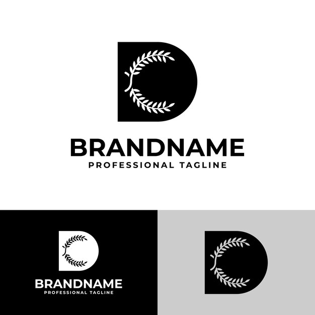 La letra D Laurel El logotipo es adecuado para cualquier negocio relacionado con Laurel con la inicial D