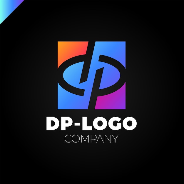 Vector letra d y letra p logotipo