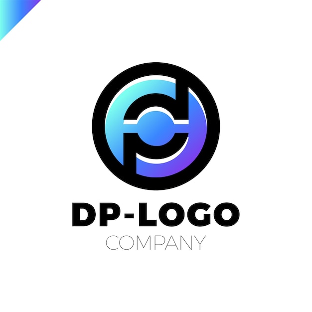 Letra d y letra p logotipo