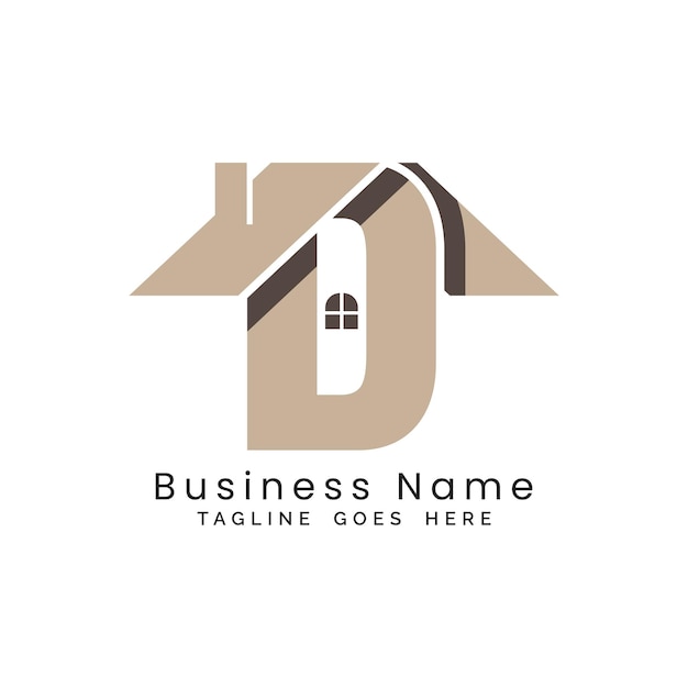 Letra D Logotipo de bienes raíces Alfabeto D Diseño conceptual Icono de negocios de propiedades