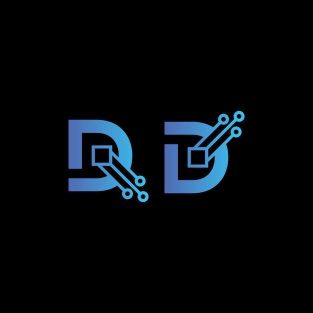 Letra D Logotipo D logotipo tecnológico plantilla D logotipo para innovación y tecnología