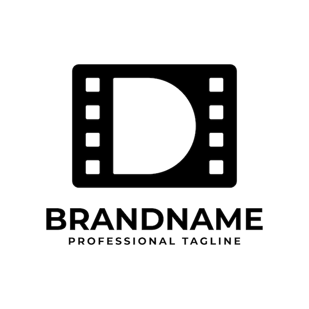 La letra D del logotipo de la película es perfecta para los estudios de producción cinematográfica