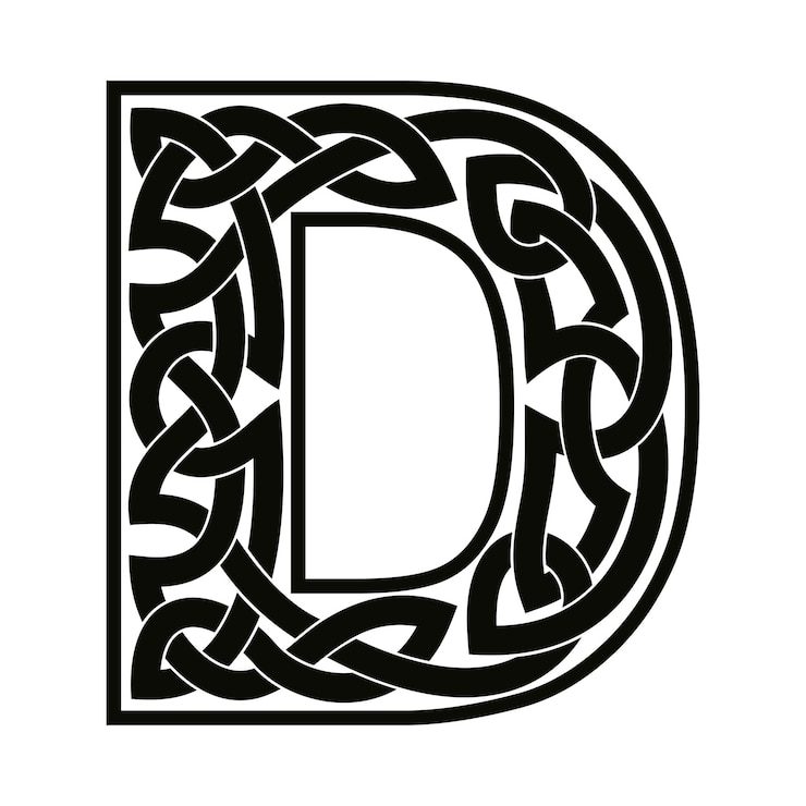 Vector letra d con ornamento celta