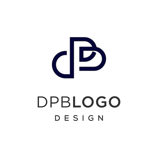letra d p b monograma logotipo icono inspiración para el diseño