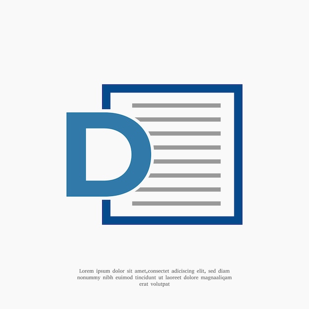 Letra D plantilla de diseño del logotipo del documento