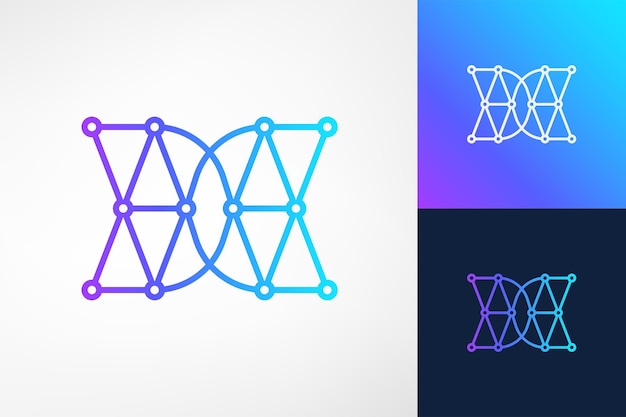 La letra DD y el símbolo Binary Dot Web Technology forman un logotipo moderno y futurista.
